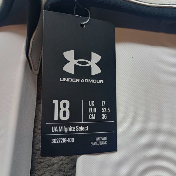 Under Armour Ignite Select Men\'s Slide Sandals White Size 18 New